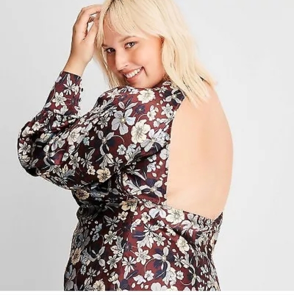 NWT Long Sleeve Satin Mini Dress by Future Collective with Reese Blutstein 4X ⭐ - Picture 3 of 12